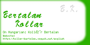 bertalan kollar business card